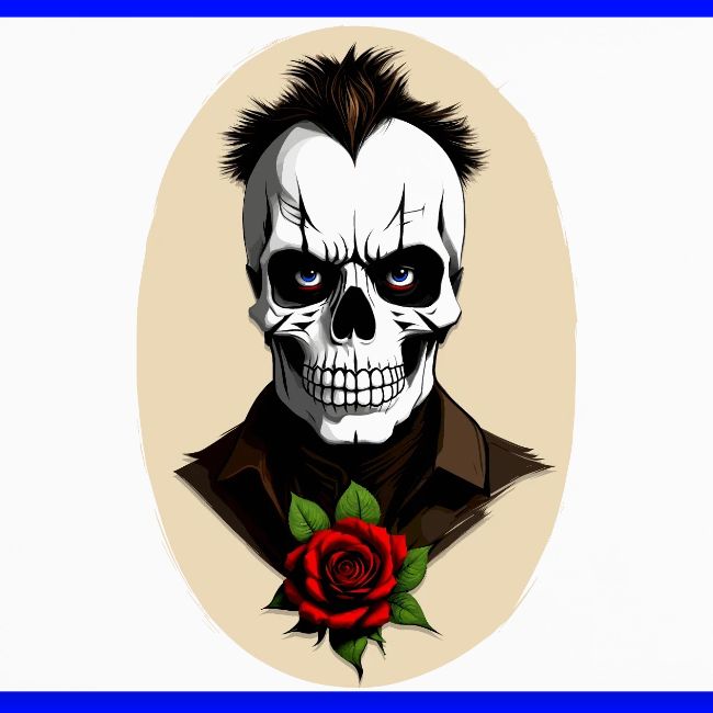 Skull with rose