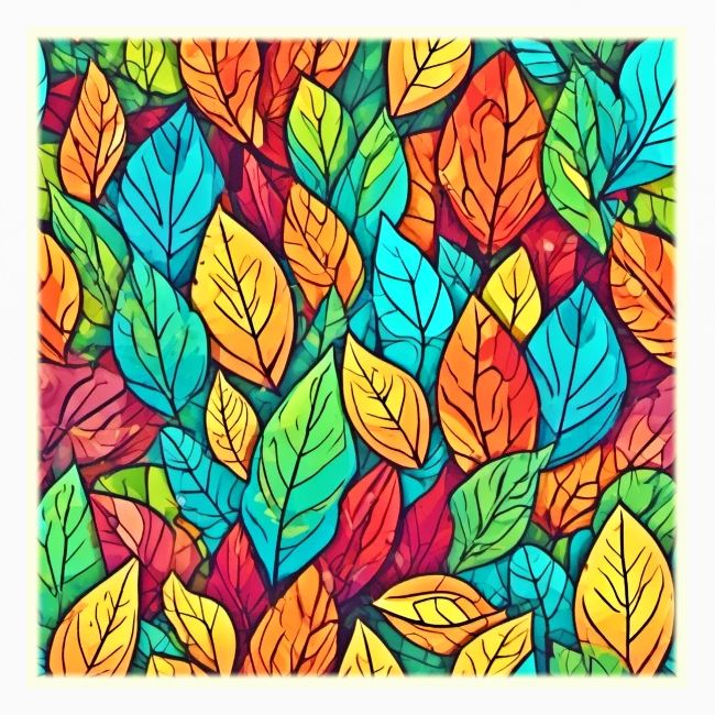 Vibrant Cartoon Leaves Art