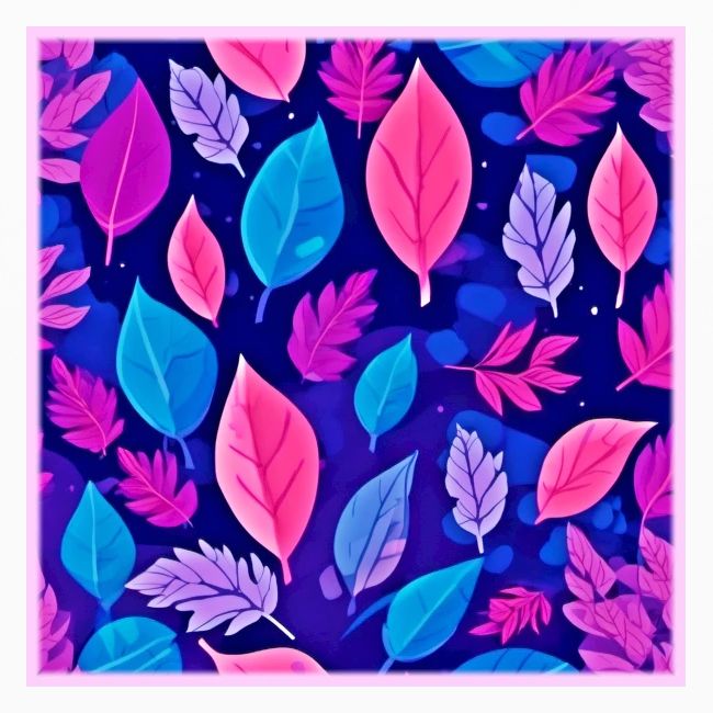 Whimsical Cartoon Leaves: Purple & Pink