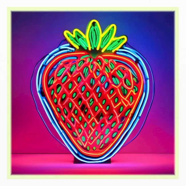 Vibrant Strawberry Neon Sign
