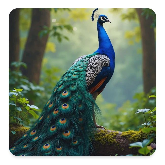 Majestic Peacock in Enchanted Forest