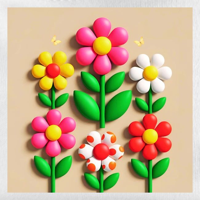 3D Flowers and Butterflies in Amber, Floral Design