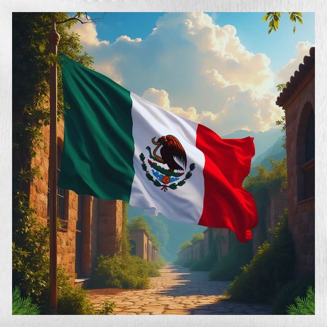 Mexican flag in Magical Town and Nature
