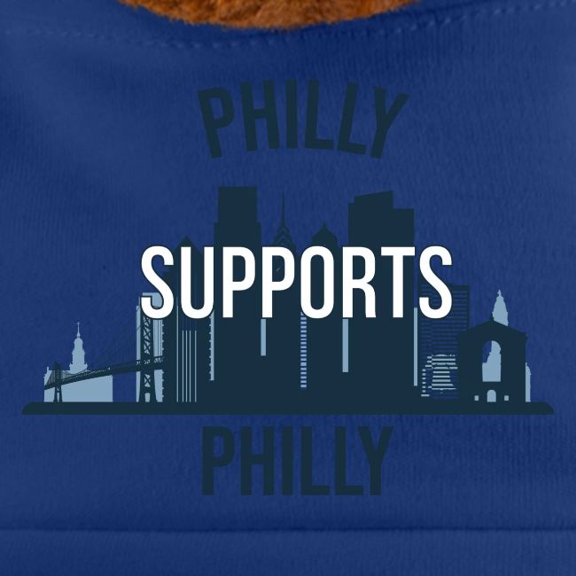 Philly Supports Philly skyline blue transparentbg