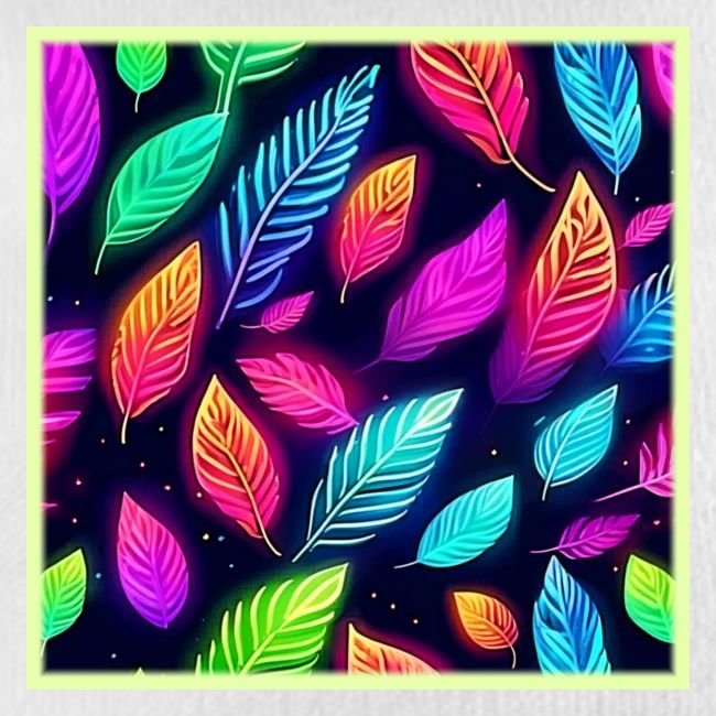 Neon Leaves in Vibrant Glow Art