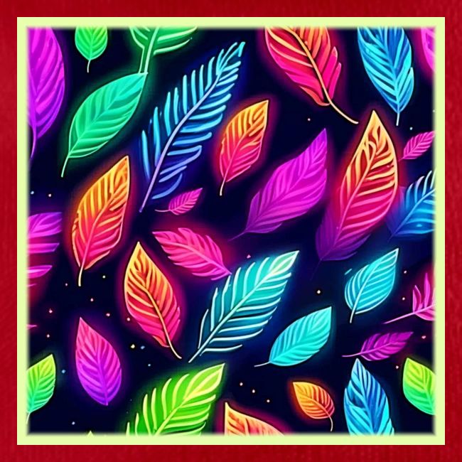 Neon Leaves in Vibrant Glow Art