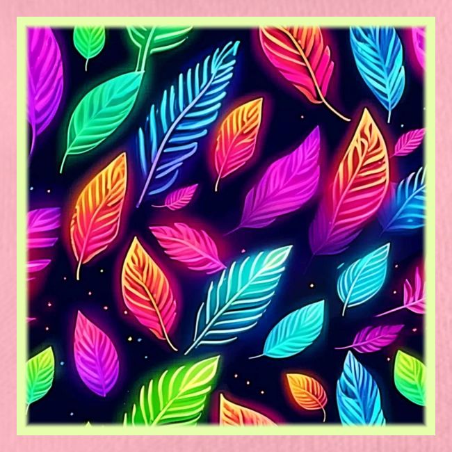 Neon Leaves in Vibrant Glow Art