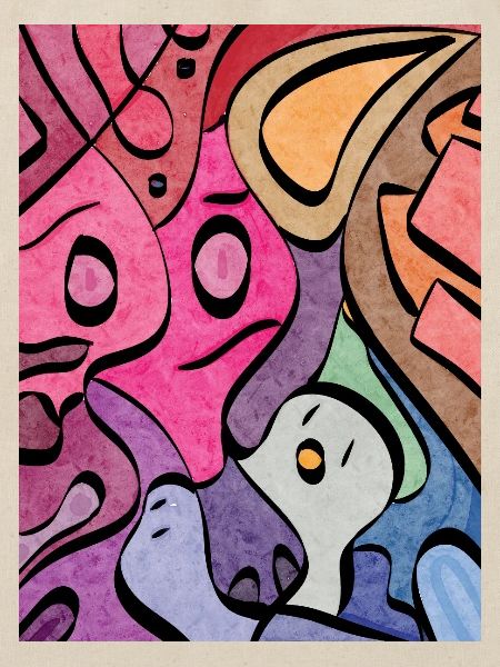 Kaleidoscopic Faces Graffiti