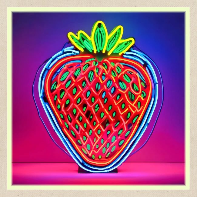 Vibrant Strawberry Neon Sign