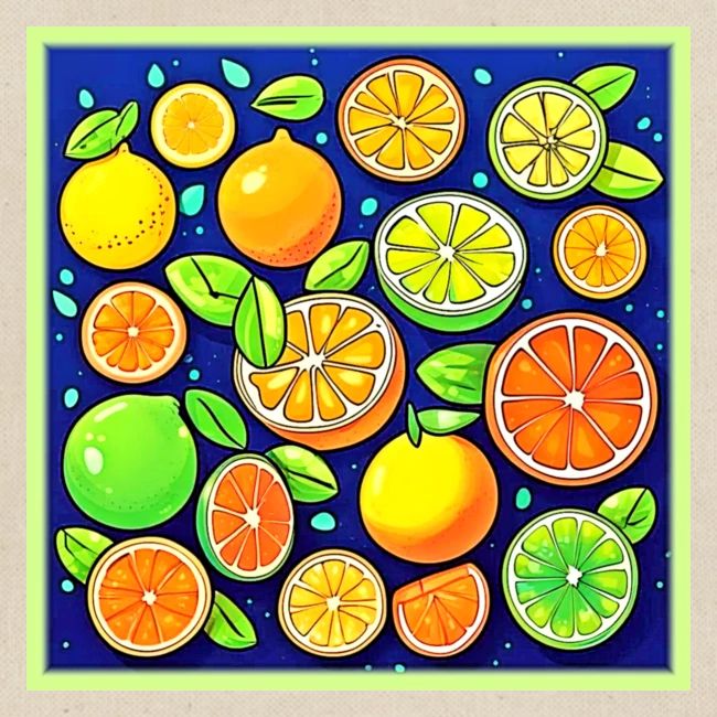 Fresh Citrus Slice Pattern
