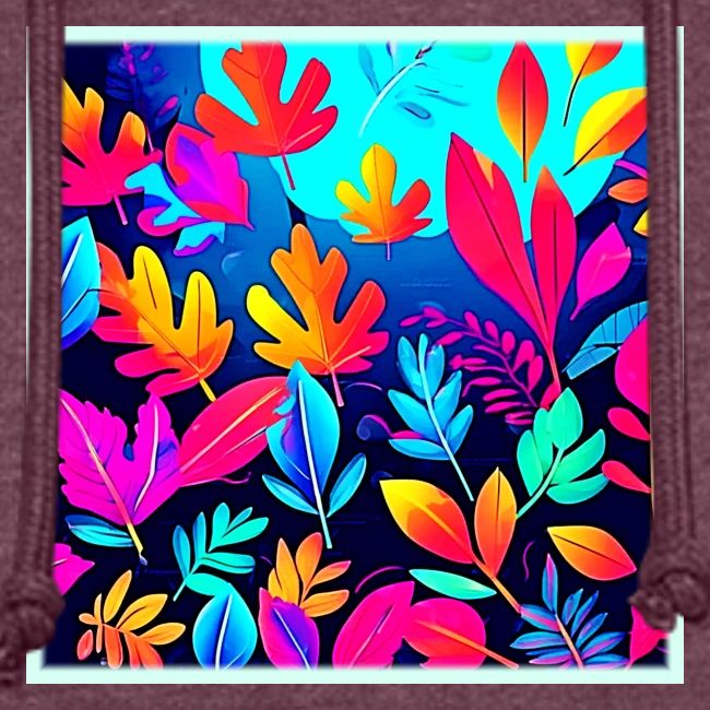 Neon Leaf Paradise Art
