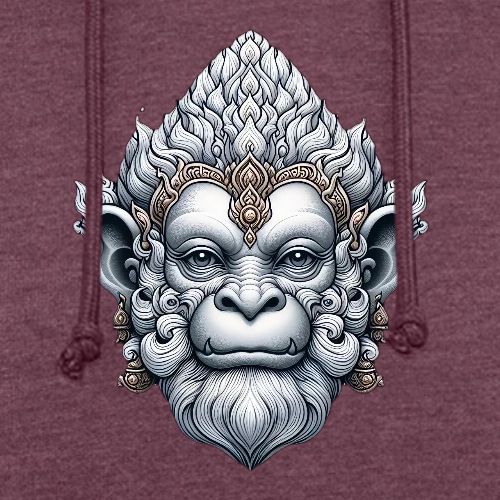Hanuman God Mask (Frontal) - Unisex Organic Hoodie