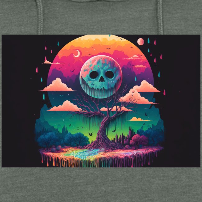A Full Skull Moon Smiles Down On You - Psychedelic