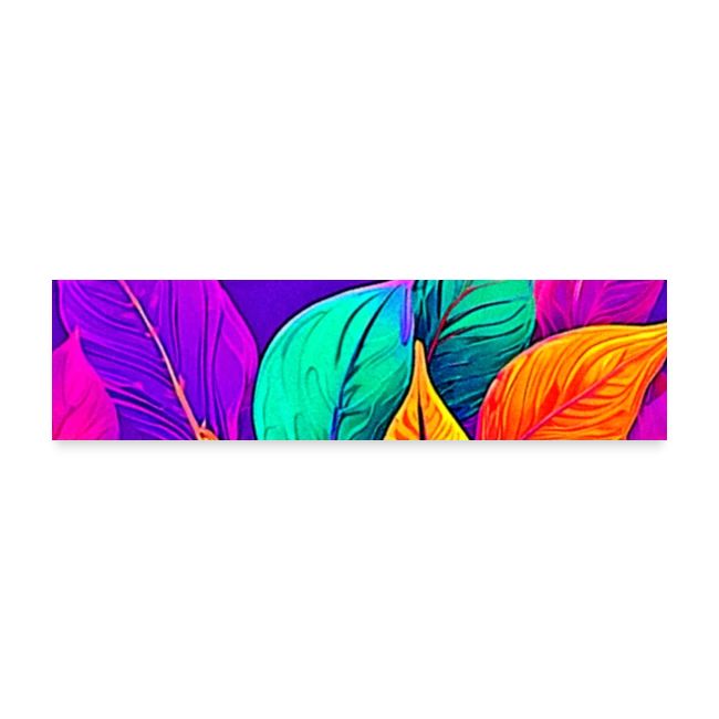 Vibrant Foliage: Cartoon Neon
