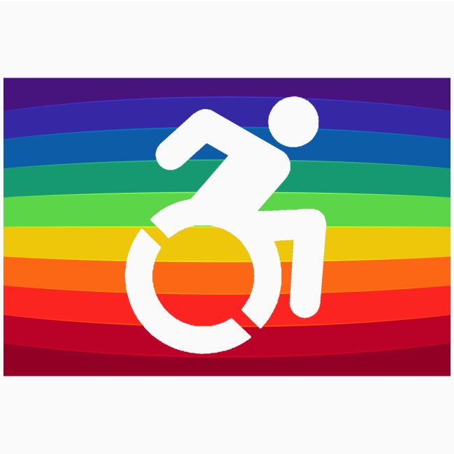 Rainbow wheelchair, LGBTQ flag 001
