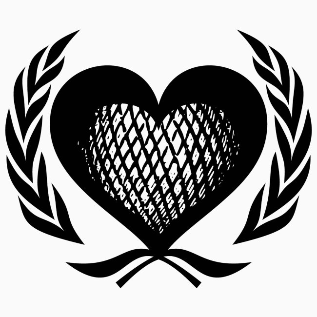 sweet heart wreath grid net logo emblem gift idea
