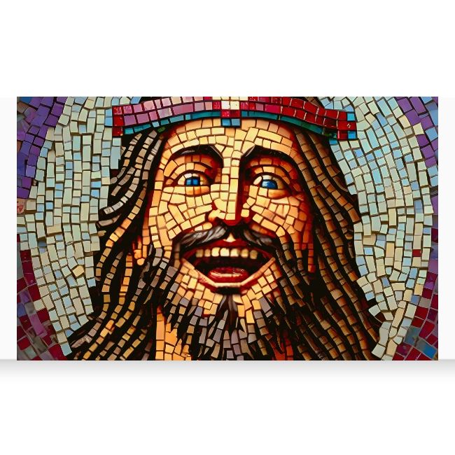 happy mosaic jesus