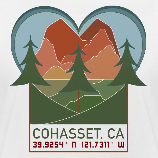 Cohasset, Ca Lat/Long - Full Color Option