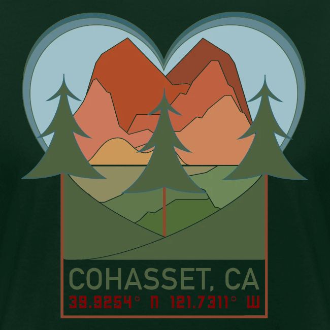 Cohasset, Ca Lat/Long - Full Color Option