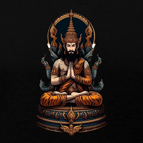 Ruesi Thai Ascetic Hermit on Throne Casting Spells