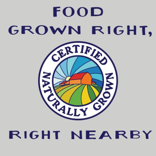 Food Grown Right (Blue) - Unisex Jersey T-Shirt by Bella + Canvas