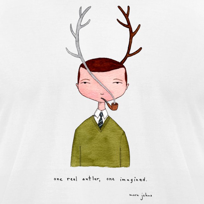 one real antler one imagined