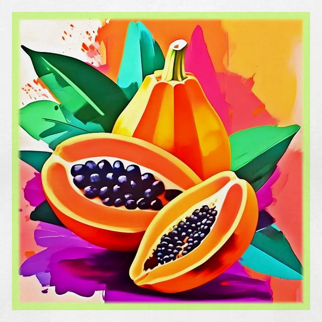 Sliced Papaya Pop Art