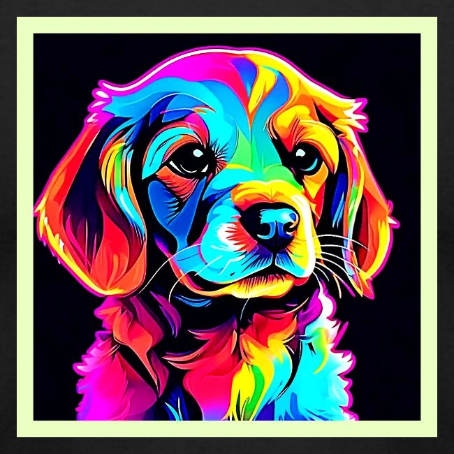 Rainbow Dog Portrait Art