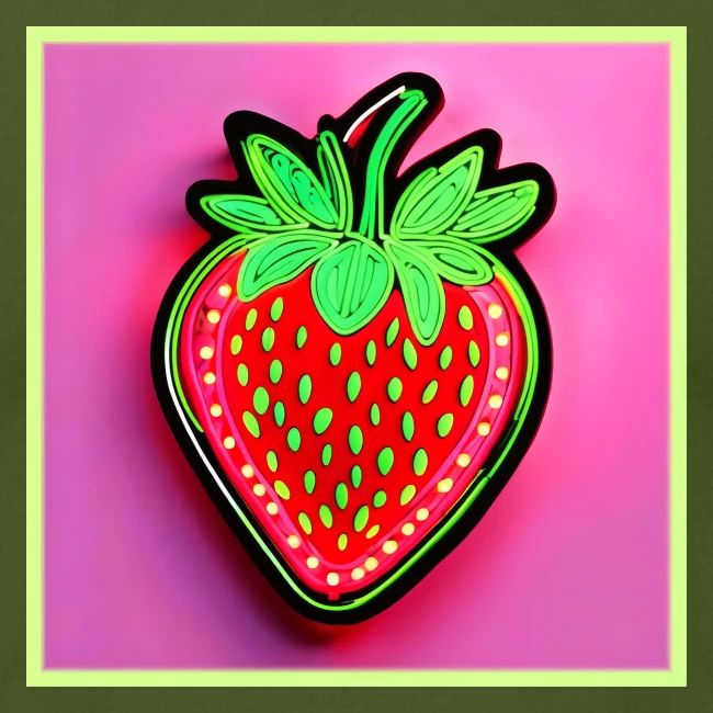 Vibrant Strawberry Neon Sign