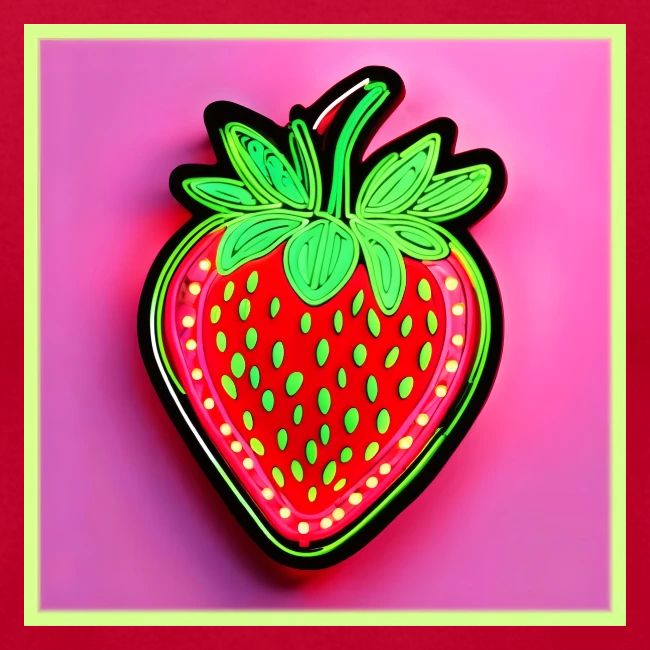 Vibrant Strawberry Neon Sign