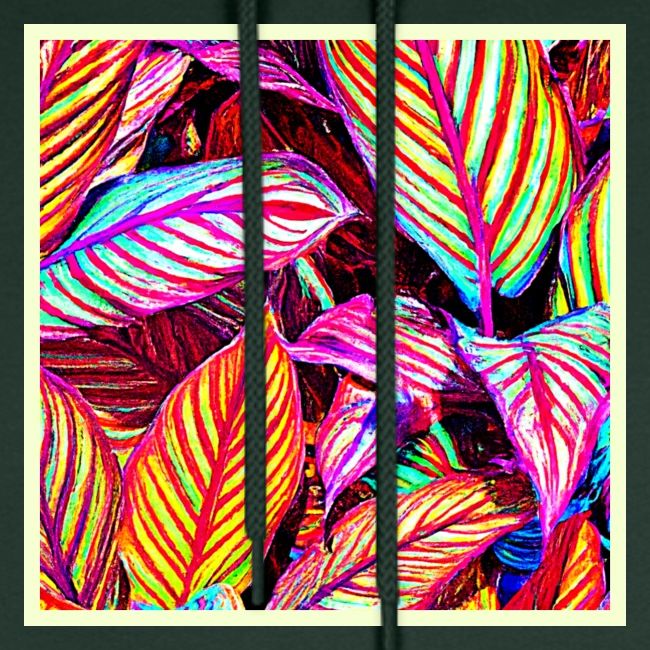 Striped Neon Leaves Design