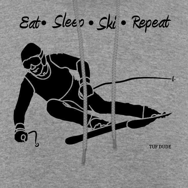 Eat Sleep Ski Repeat - bw - new001