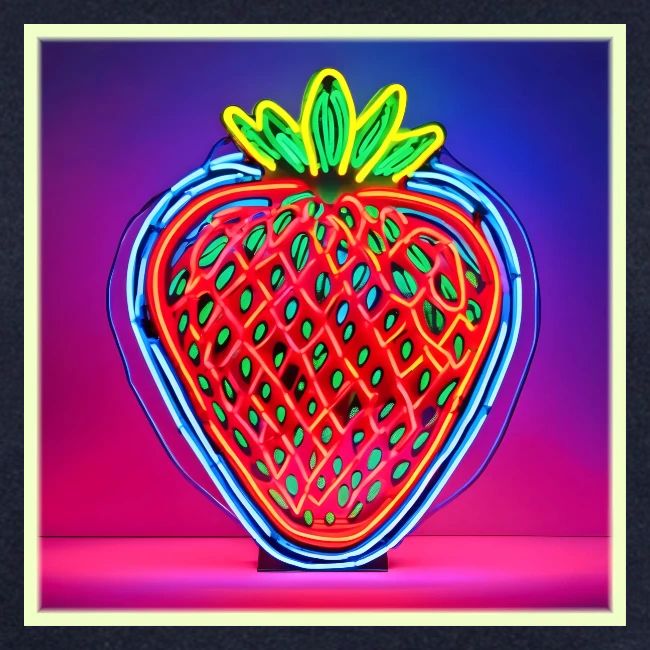 Vibrant Strawberry Neon Sign