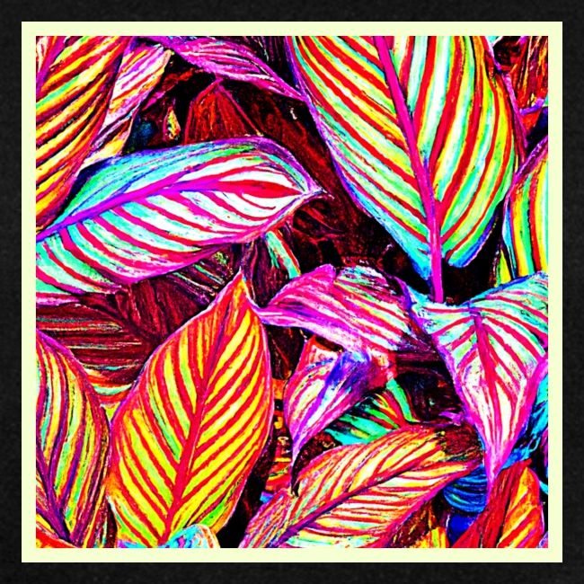 Striped Neon Leaves Design