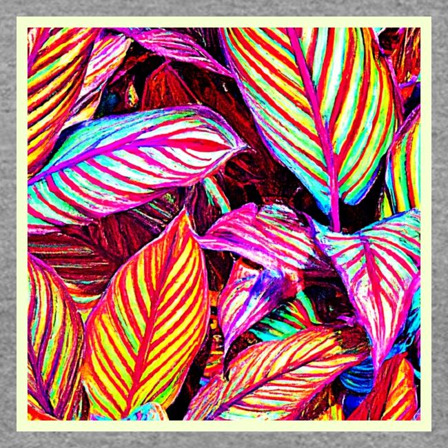 Striped Neon Leaves Design