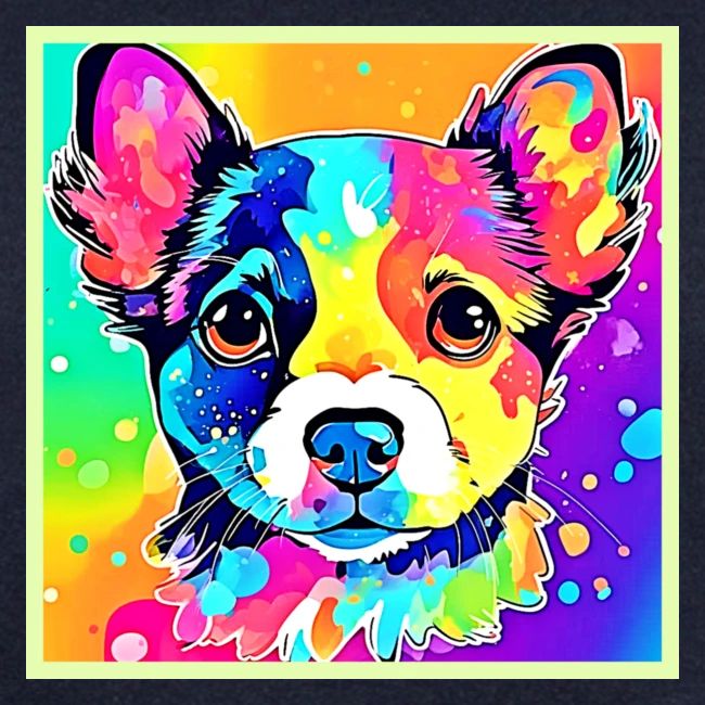 Vivid Puppy Vibes Art Design