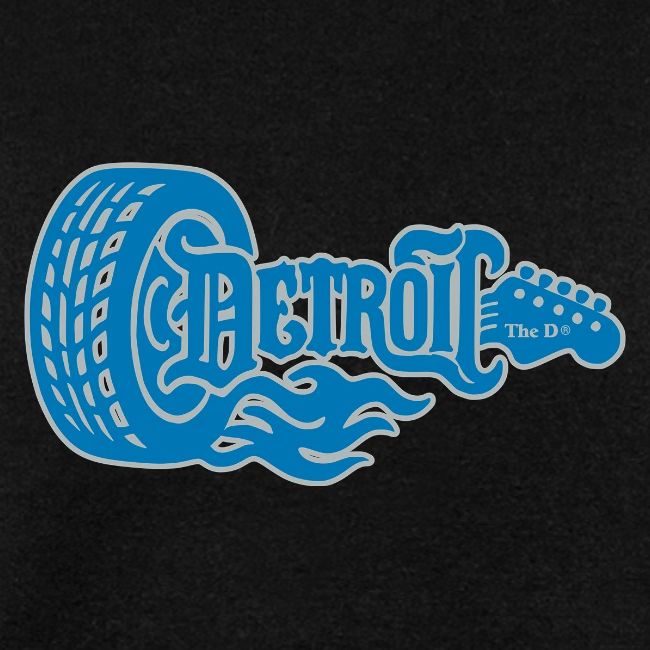 The D® - Detroit Wheel Guitar with Flames Bl Slvr