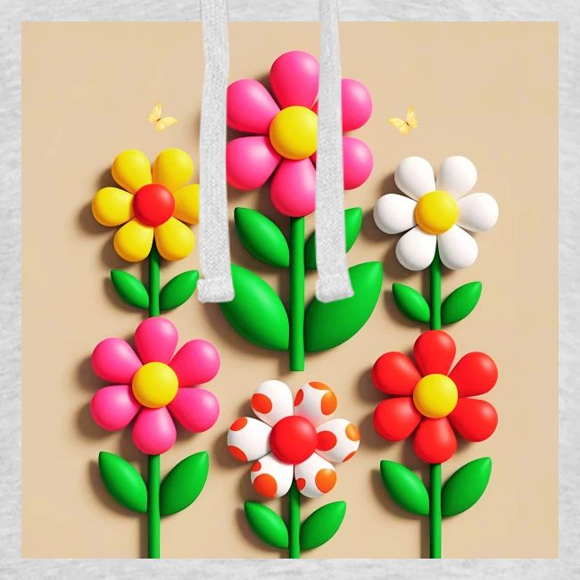 3D Flowers and Butterflies in Amber, Floral Design