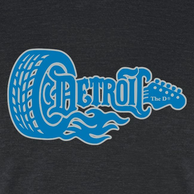 The D® - Detroit Wheel Guitar with Flames Bl Slvr