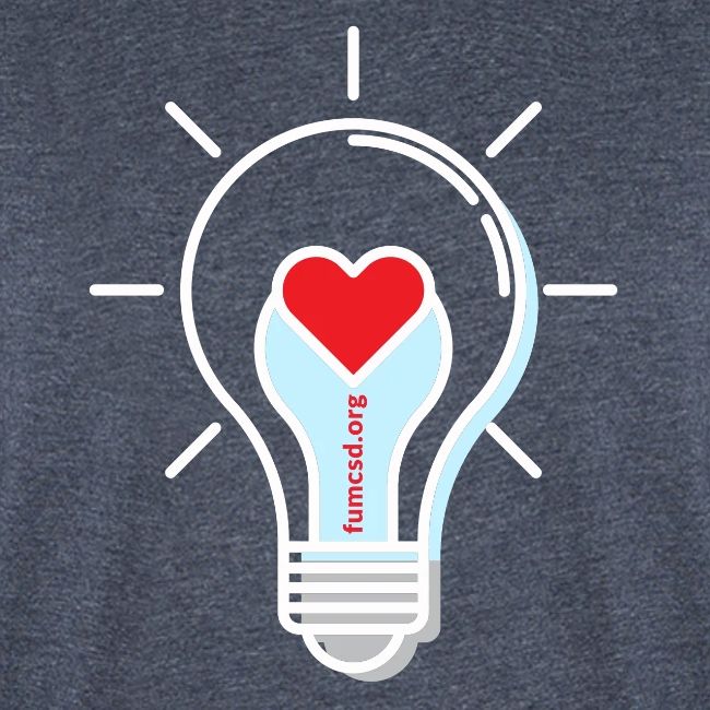FUMCSD Heart Light Bulb - White Lines