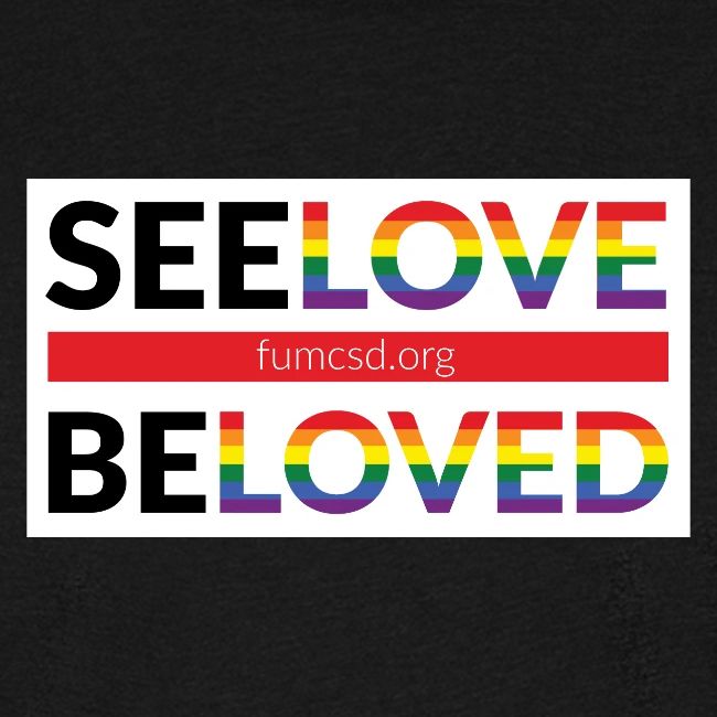 FUMCSD See Love, Be Loved: white design background