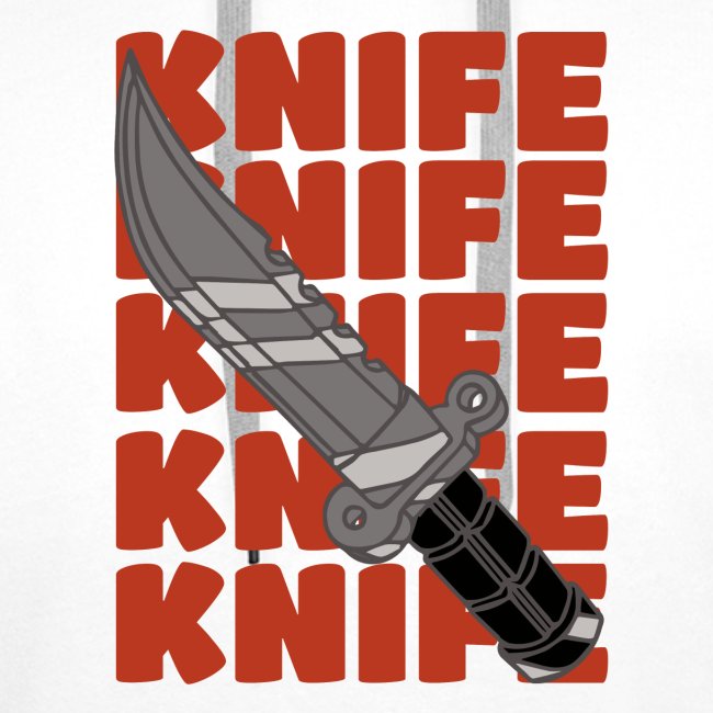 Knife - Design with repeated text and a Knife