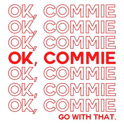 OK, COMMIE (Red Lettering) - Men's Premium Hoodie