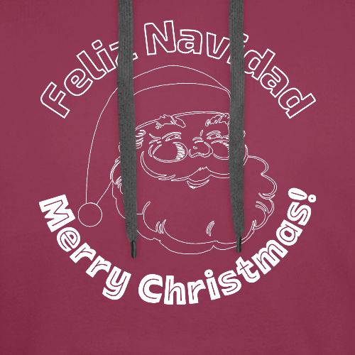 Feliz Navidad Merry Christmas Santa Claus Line Art - Men's Premium Hoodie