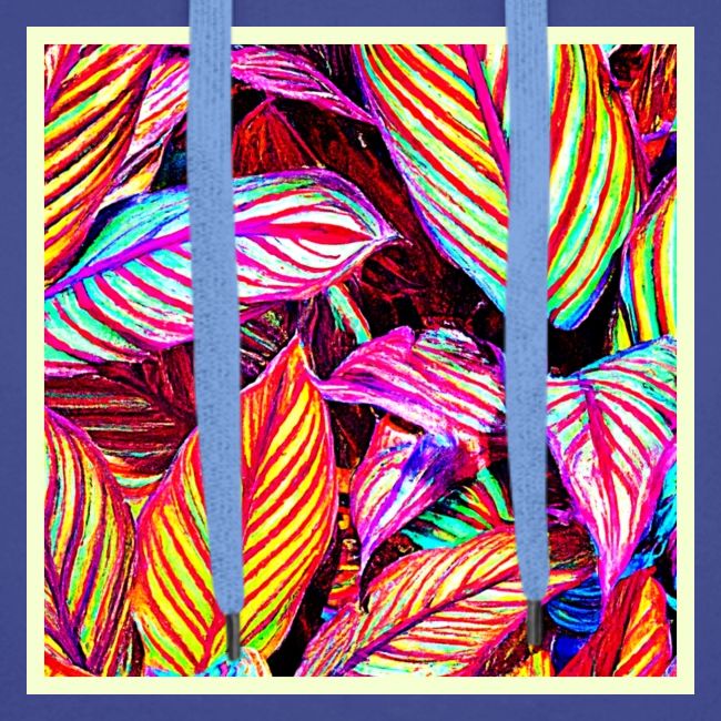Striped Neon Leaves Design