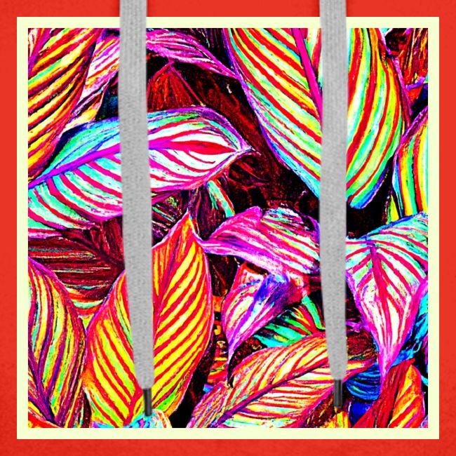 Striped Neon Leaves Design