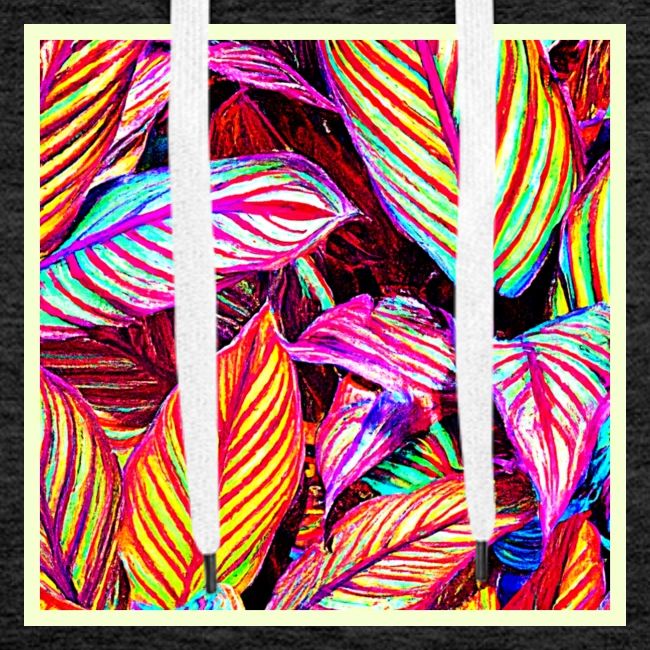 Striped Neon Leaves Design