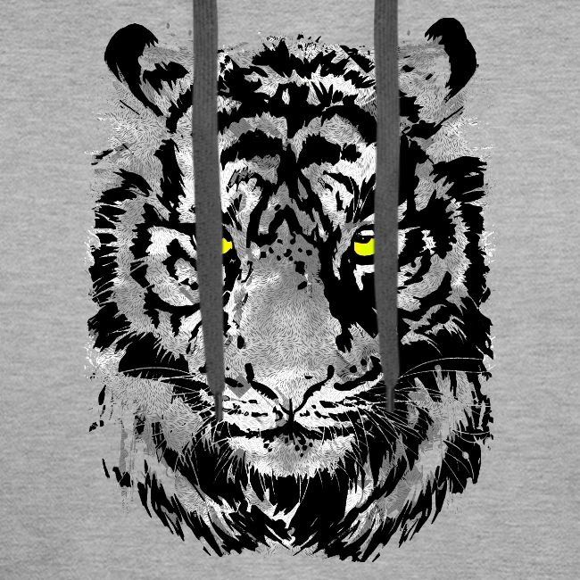 Gray Tiger Head Drawing - Black and white Tiger