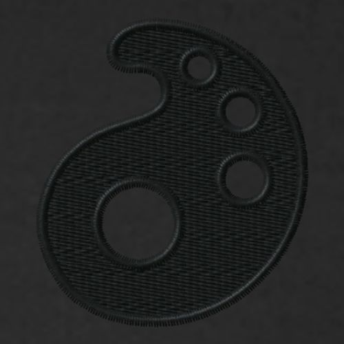 Black Embroidered Palette - Men's Premium Hoodie