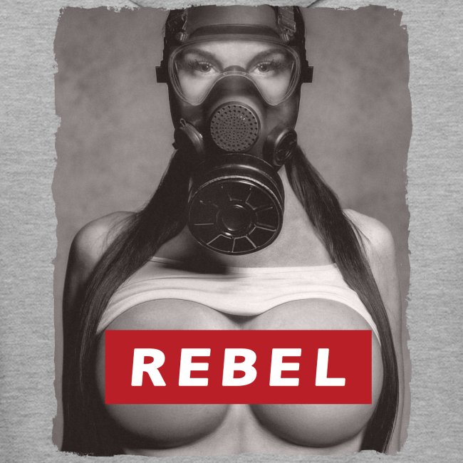 nude girl with gas mask - REBEL